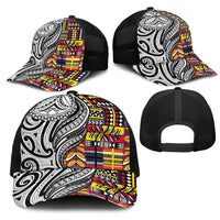 Niue Hiapo and Maori Decoration Tattoos Mesh Trucker Cap - Polynesian Pride