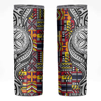 Niue Hiapo and Maori Decoration Tattoos Skinny Tumbler LT03 White - Polynesian Pride
