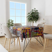 Niue Hiapo and Maori Decoration Tattoos Tablecloth - Polynesian Pride