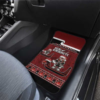 New Zealand Christmas Car Mats Meri Kirihimete Aotearoa Warrior on Waka with Maori Art Tattoo LT03 - Polynesian Pride