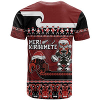 New Zealand Christmas T Shirt Meri Kirihimete Aotearoa Warrior on Waka with Maori Art Tattoo LT03 - Polynesian Pride