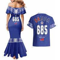 Toa Samoa Rugby Couples Matching Mermaid Dress and Hawaiian Shirt Six Eight Five to The World LT03 - Polynesian Pride
