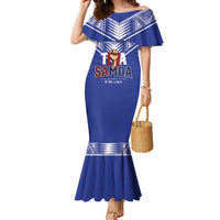 Toa Samoa Rugby Family Matching Mermaid Dress and Hawaiian Shirt Six Eight Five to The World LT03 Mom's Dress Blue - Polynesian Pride