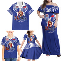 Toa Samoa Rugby Family Matching Off Shoulder Maxi Dress and Hawaiian Shirt Six Eight Five to The World LT03 - Polynesian Pride