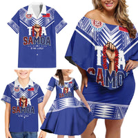 Toa Samoa Rugby Family Matching Off Shoulder Short Dress and Hawaiian Shirt Six Eight Five to The World LT03 - Polynesian Pride