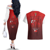 Mate Ma'a Tonga Rugby Couples Matching Off The Shoulder Long Sleeve Dress and Hawaiian Shirt Six Seven Six to The World LT03 - Polynesian Pride