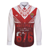 Mate Ma'a Tonga Rugby Family Matching Long Sleeve Bodycon Dress and Hawaiian Shirt Six Seven Six to The World LT03 Dad's Shirt - Long Sleeve Red - Polynesian Pride