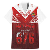 Mate Ma'a Tonga Rugby Family Matching Mermaid Dress and Hawaiian Shirt Six Seven Six to The World LT03 Dad's Shirt - Short Sleeve Red - Polynesian Pride
