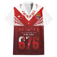 Mate Ma'a Tonga Rugby Family Matching Off The Shoulder Long Sleeve Dress and Hawaiian Shirt Six Seven Six to The World LT03 Dad's Shirt - Short Sleeve Red - Polynesian Pride