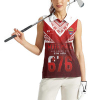Mate Ma'a Tonga Rugby Women Sleeveless Polo Shirt Six Seven Six to The World LT03 - Polynesian Pride