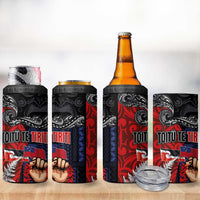 Aotearoa and Samoa Toitu Te Tiriti 4 in 1 Can Cooler Tumbler Honour the Treaty - Te Tiriti Is Us LT03 - Polynesian Pride
