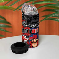 Aotearoa and Samoa Toitu Te Tiriti 4 in 1 Can Cooler Tumbler Honour the Treaty - Te Tiriti Is Us LT03 - Polynesian Pride