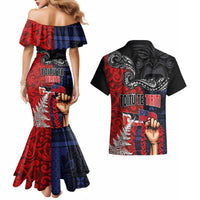 Aotearoa and Samoa Toitu Te Tiriti Couples Matching Mermaid Dress and Hawaiian Shirt Honour the Treaty - Te Tiriti Is Us LT03 - Polynesian Pride