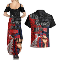Aotearoa and Samoa Toitu Te Tiriti Couples Matching Summer Maxi Dress and Hawaiian Shirt Honour the Treaty - Te Tiriti Is Us LT03 - Polynesian Pride