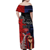 Aotearoa and Samoa Toitu Te Tiriti Family Matching Off Shoulder Maxi Dress and Hawaiian Shirt Honour the Treaty - Te Tiriti Is Us LT03 - Polynesian Pride