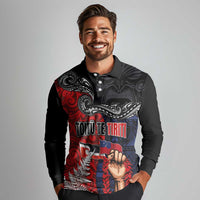 Aotearoa and Samoa Toitu Te Tiriti Long Sleeve Polo Shirt Honour the Treaty - Te Tiriti Is Us LT03 - Polynesian Pride