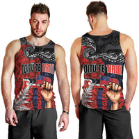 Aotearoa and Samoa Toitu Te Tiriti Men Tank Top Honour the Treaty - Te Tiriti Is Us LT03 - Polynesian Pride