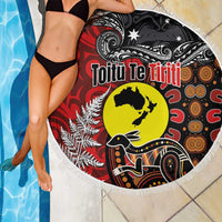Aotearoa and Australia Toitu Te Tiriti Beach Blanket Honour the Treaty - Te Tiriti Is Us LT03 - Polynesian Pride