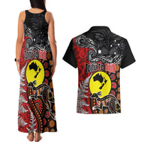 Aotearoa and Australia Toitu Te Tiriti Couples Matching Tank Maxi Dress and Hawaiian Shirt Honour the Treaty - Te Tiriti Is Us LT03 - Polynesian Pride