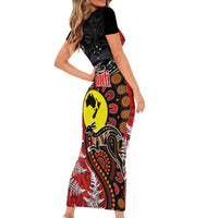 Aotearoa and Australia Toitu Te Tiriti Family Matching Short Sleeve Bodycon Dress and Hawaiian Shirt Honour the Treaty - Te Tiriti Is Us LT03 - Polynesian Pride