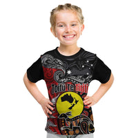 Aotearoa and Australia Toitu Te Tiriti Kid T Shirt Honour the Treaty - Te Tiriti Is Us LT03 Black - Polynesian Pride