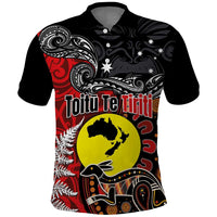 Aotearoa and Australia Toitu Te Tiriti Polo Shirt Honour the Treaty - Te Tiriti Is Us LT03 Black - Polynesian Pride
