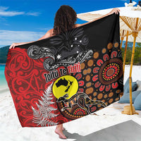 Aotearoa and Australia Toitu Te Tiriti Sarong Honour the Treaty - Te Tiriti Is Us LT03 One Size 44 x 66 inches Black - Polynesian Pride