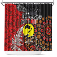 Aotearoa and Australia Toitu Te Tiriti Shower Curtain Honour the Treaty - Te Tiriti Is Us LT03 Black - Polynesian Pride
