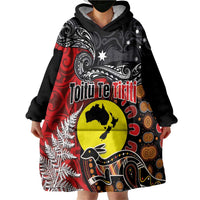 Aotearoa and Australia Toitu Te Tiriti Wearable Blanket Hoodie Honour the Treaty - Te Tiriti Is Us LT03 - Polynesian Pride