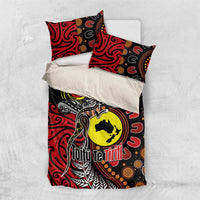 Aotearoa and Australia Toitu Te Tiriti Bedding Set Honour the Treaty - Stand Together Stand Stronger LT03 US Twin 172cm x 218cm Black - Polynesian Pride