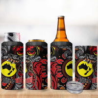 Aotearoa and Australia Toitu Te Tiriti 4 in 1 Can Cooler Tumbler Honour the Treaty - Stand Together Stand Stronger LT03 - Polynesian Pride