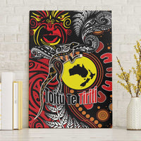 Aotearoa and Australia Toitu Te Tiriti Canvas Wall Art Honour the Treaty - Stand Together Stand Stronger LT03 Without Frame Black - Polynesian Pride