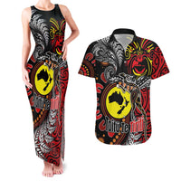 Aotearoa and Australia Toitu Te Tiriti Couples Matching Tank Maxi Dress and Hawaiian Shirt Honour the Treaty - Stand Together Stand Stronger LT03 Black - Polynesian Pride