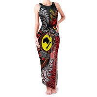 Aotearoa and Australia Toitu Te Tiriti Family Matching Tank Maxi Dress and Hawaiian Shirt Honour the Treaty - Stand Together Stand Stronger LT03 Mom's Dress Black - Polynesian Pride