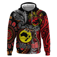 Aotearoa and Australia Toitu Te Tiriti Hoodie Honour the Treaty - Stand Together Stand Stronger LT03 Pullover Hoodie Black - Polynesian Pride