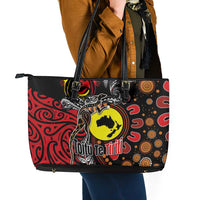 Aotearoa and Australia Toitu Te Tiriti Leather Tote Bag Honour the Treaty - Stand Together Stand Stronger LT03 - Polynesian Pride