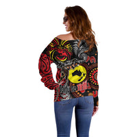 Aotearoa and Australia Toitu Te Tiriti Off Shoulder Sweater Honour the Treaty - Stand Together Stand Stronger LT03 - Polynesian Pride