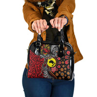 Aotearoa and Australia Toitu Te Tiriti Shoulder Handbag Honour the Treaty - Stand Together Stand Stronger LT03 One Size Black - Polynesian Pride