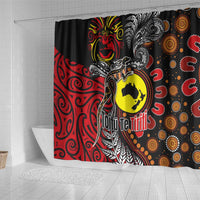 Aotearoa and Australia Toitu Te Tiriti Shower Curtain Honour the Treaty - Stand Together Stand Stronger LT03 - Polynesian Pride
