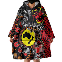 Aotearoa and Australia Toitu Te Tiriti Wearable Blanket Hoodie Honour the Treaty - Stand Together Stand Stronger LT03 - Polynesian Pride