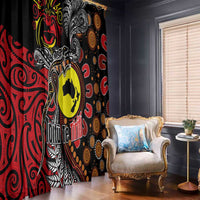Aotearoa and Australia Toitu Te Tiriti Window Curtain Honour the Treaty - Stand Together Stand Stronger LT03 - Polynesian Pride
