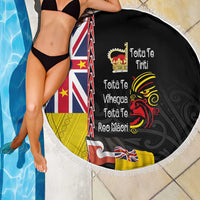 Aotearoa and Niue Toitu Te Tiriti Beach Blanket Honour the Treaty - Fight Together Stand Together LT03 - Polynesian Pride