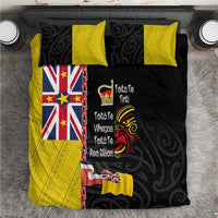Aotearoa and Niue Toitu Te Tiriti Bedding Set Honour the Treaty - Fight Together Stand Together LT03 Black - Polynesian Pride