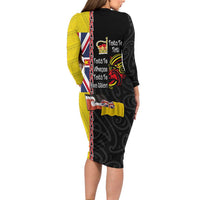Aotearoa and Niue Toitu Te Tiriti Family Matching Long Sleeve Bodycon Dress and Hawaiian Shirt Honour the Treaty - Fight Together Stand Together LT03 - Polynesian Pride