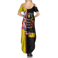 Aotearoa and Niue Toitu Te Tiriti Summer Maxi Dress Honour the Treaty - Fight Together Stand Together LT03 - Polynesian Pride
