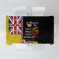 Aotearoa and Niue Toitu Te Tiriti Tablecloth Honour the Treaty - Fight Together Stand Together LT03 Black - Polynesian Pride