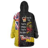 Aotearoa and Niue Toitu Te Tiriti Wearable Blanket Hoodie Honour the Treaty - Fight Together Stand Together LT03 - Polynesian Pride