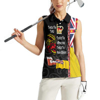 Aotearoa and Niue Toitu Te Tiriti Women Sleeveless Polo Shirt Honour the Treaty - Fight Together Stand Together LT03 - Polynesian Pride
