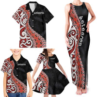 Aotearoa Maori Stylized Koru - Silver Ferns Family Matching Tank Maxi Dress and Hawaiian Shirt LT03 - Polynesian Pride