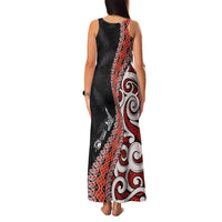 Aotearoa Maori Stylized Koru - Silver Ferns Family Matching Tank Maxi Dress and Hawaiian Shirt LT03 - Polynesian Pride